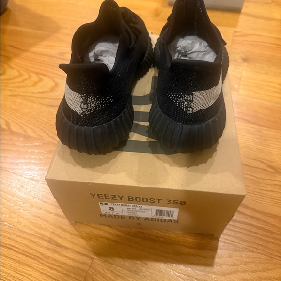 Yeezy Black and White Athletic Shoes